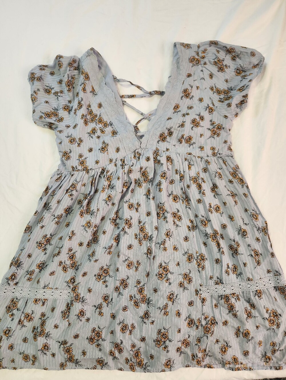 Urban Outfitters Rylan Frock Mini Dress Medium Casual Short Sleeve NWT